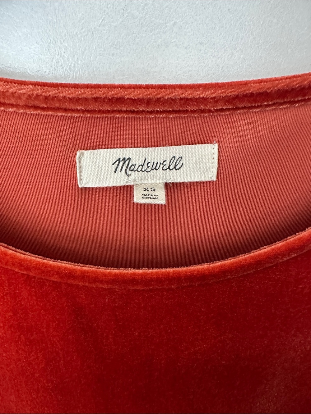 Madewell Velvet Short-Sleeve Top - Rust Red - Picture 4 of 6